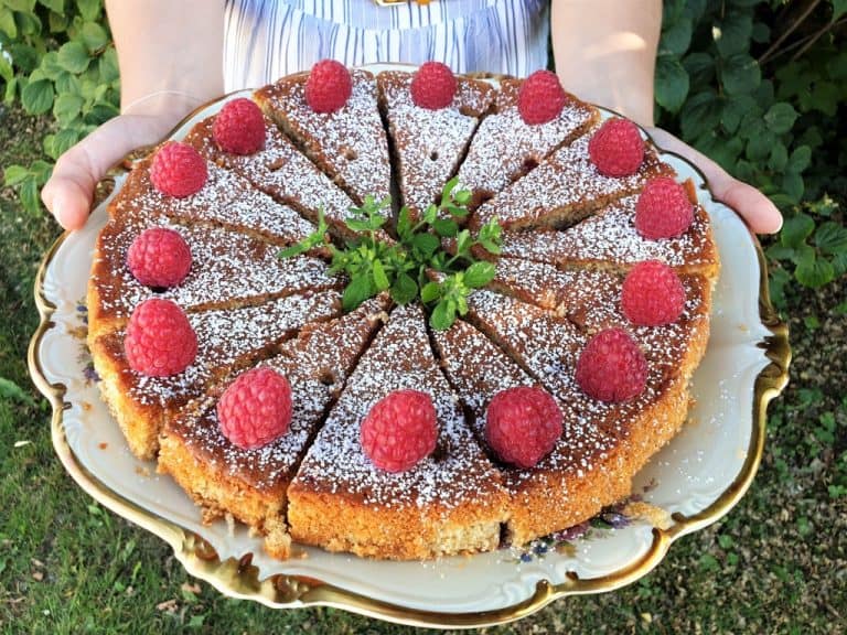 Hallonbitar – frisk och fräsch sommarkaka